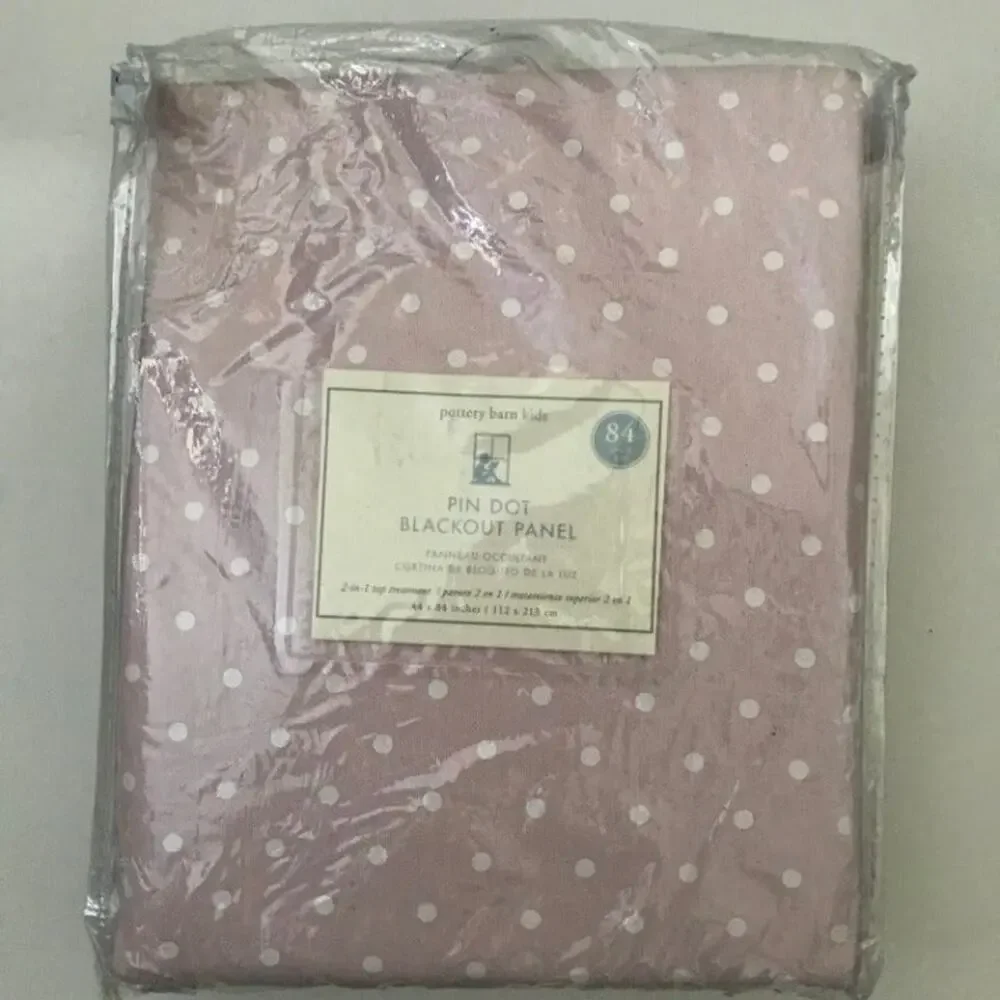Pottery Barn Kids Printed Pin Dot Blackout 1 Curtain 44x84 NEW